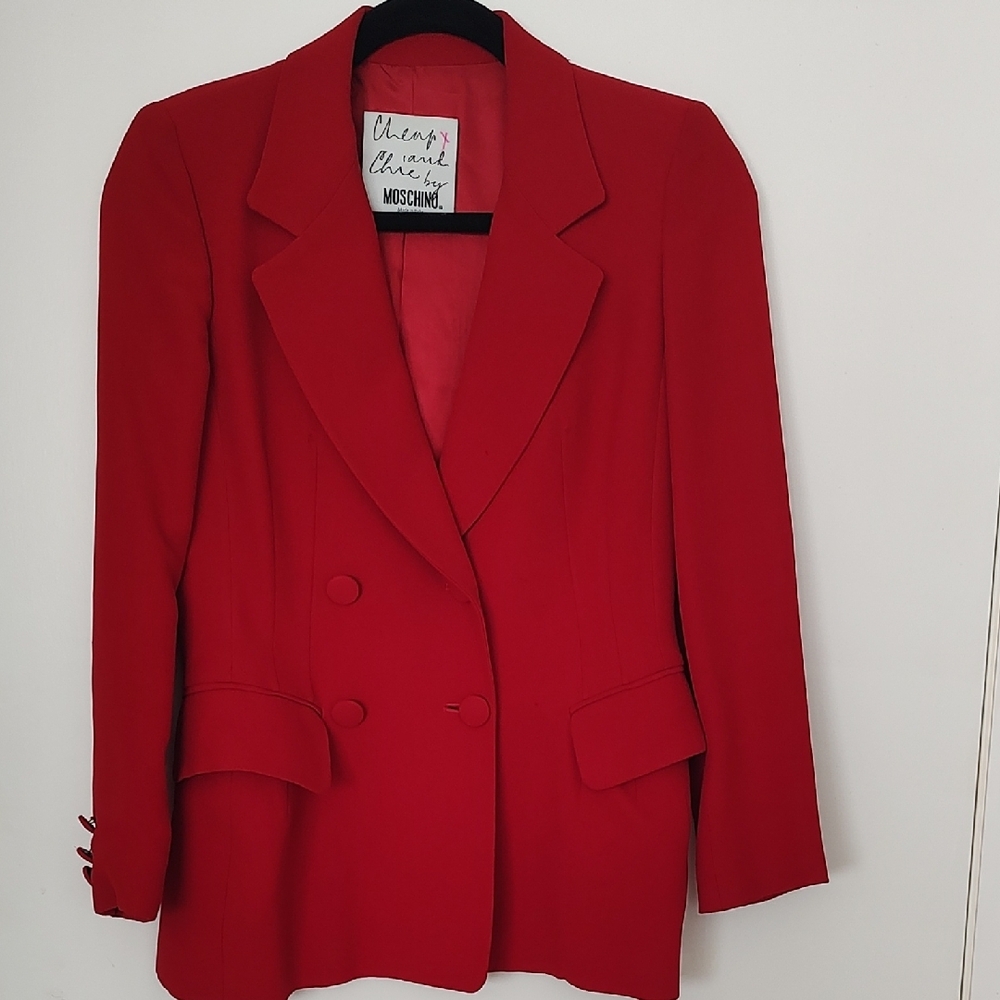Moschino Red Blazer Tailored Suit Jacket